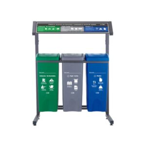 Punto Ecológico con Techo Tapa Plana de 53L